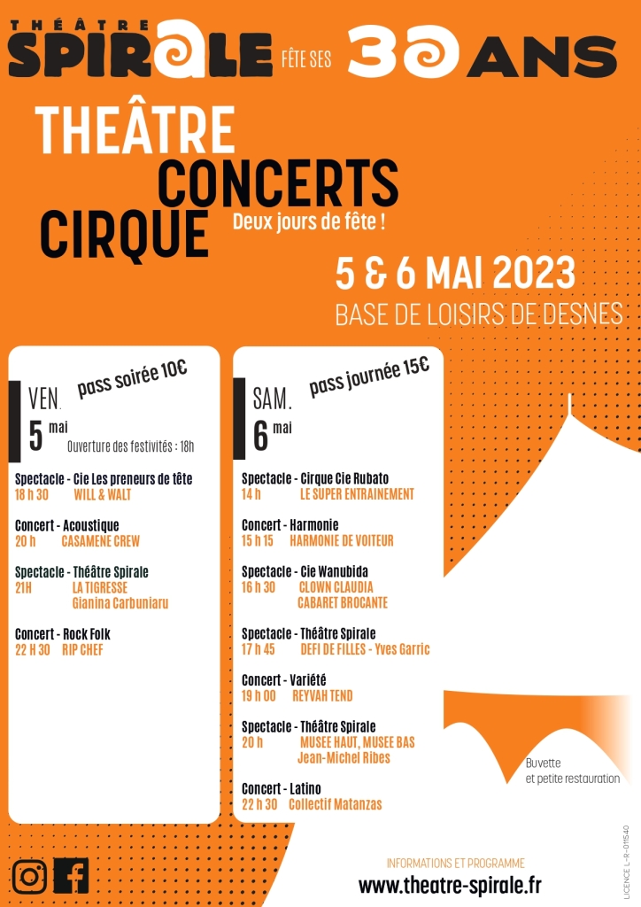 sorties Jura, 5 mai, 6 mai, theatre, concert, musique, cirque, ThéatreSpirale